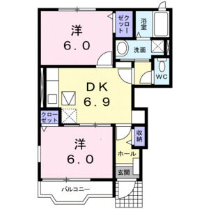 2DK 間取り図