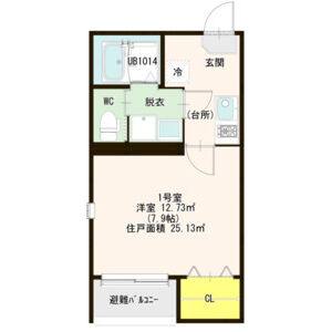 1K 間取り図