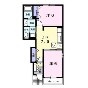 2DK 間取り図