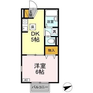 1DK 間取り図