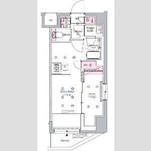 1DK 間取り図
