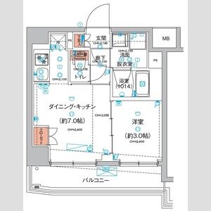 1DK 間取り図