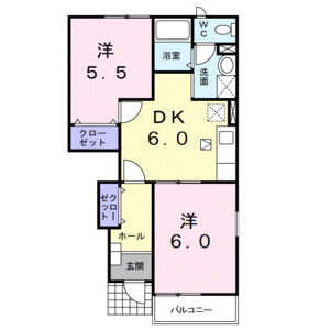 2DK 間取り図