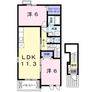2LDK 間取り図