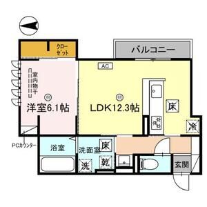 1LDK 間取り図
