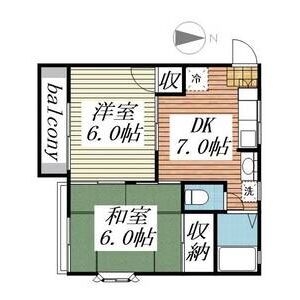 2DK 間取り図