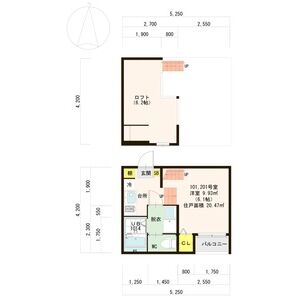 1K 間取り図