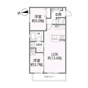2LDK 間取り図