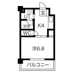 1K 間取り図