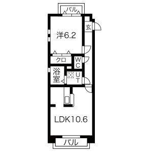 1LDK 間取り図