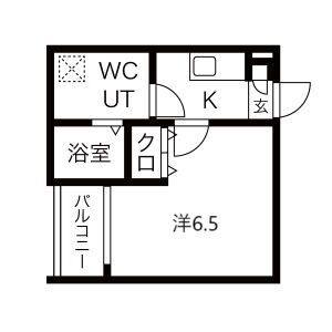 1K 間取り図