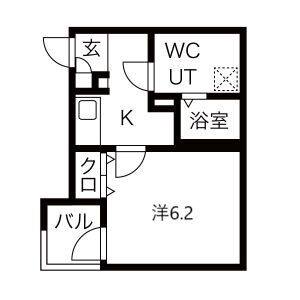 1K 間取り図