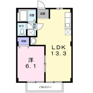 1LDK 間取り図