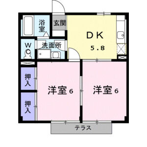 2DK 間取り図