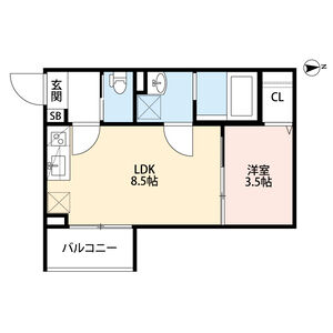 1LDK 間取り図