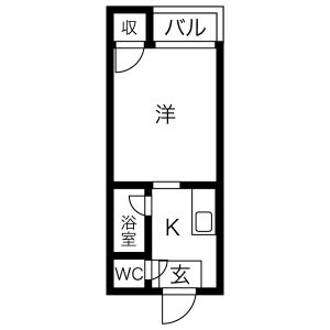 1K 間取り図