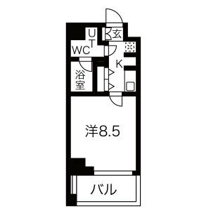 1K 間取り図