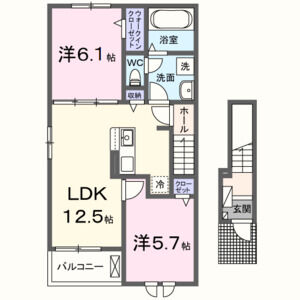 2LDK 間取り図