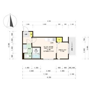 1DK 間取り図