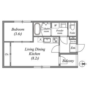1LDK 間取り図