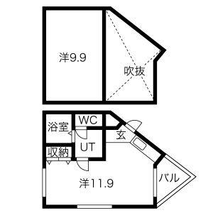 1LDK 間取り図