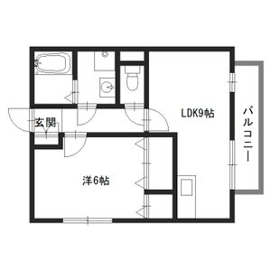1LDK 間取り図