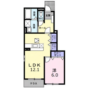 1LDK 間取り図