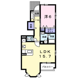 1LDK 間取り図