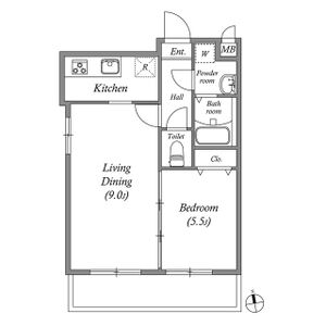 1LDK 間取り図
