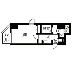 1K 間取り図