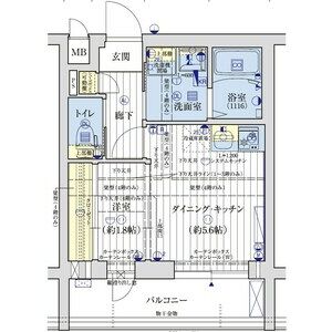 1DK 間取り図