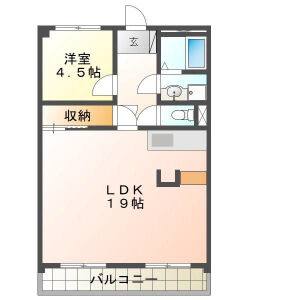 1LDK 間取り図