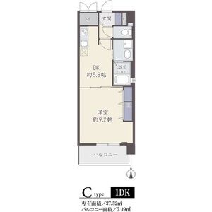 1DK 間取り図