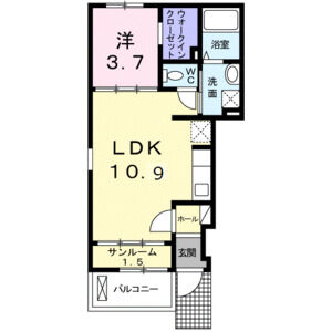 1LDK 間取り図