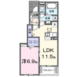 1LDK 間取り図