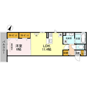 1LDK 間取り図