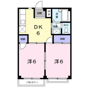 2DK 間取り図