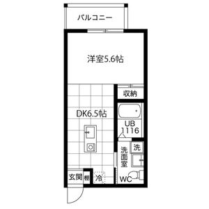 1DK 間取り図