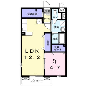 1LDK 間取り図