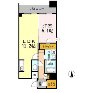 1LDK 間取り図