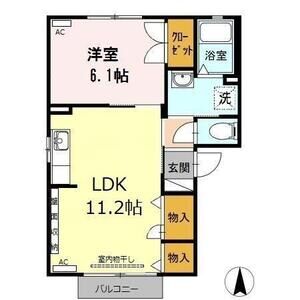 1LDK 間取り図