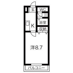 1K 間取り図