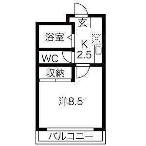 1K 間取り図