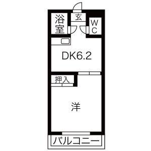 1DK 間取り図