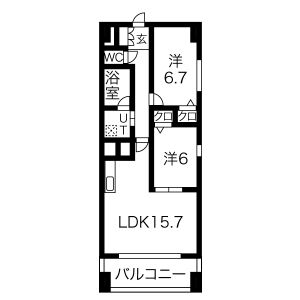 2LDK 間取り図