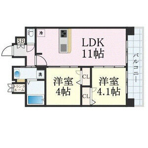 2LDK 間取り図