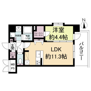 1LDK 間取り図