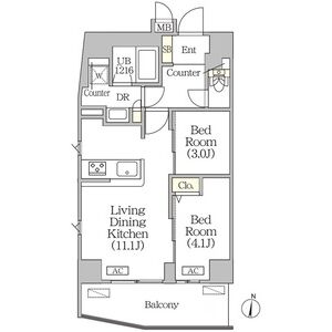 2LDK 間取り図