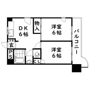 2DK 間取り図