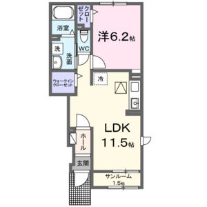 1LDK 間取り図